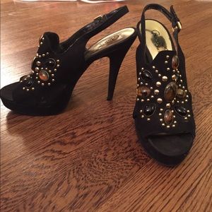 Carlos Santana Black Glam Stilettos